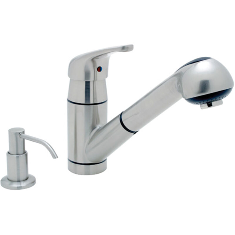 Ambassador Marine Pacifica Pull-Out Galley Kitchen Faucet with Soap Dispenser, Brushed Nickel image number 1